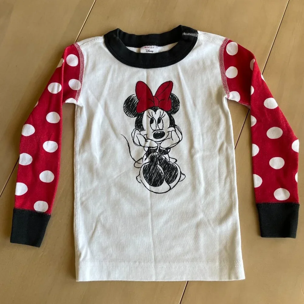 Hanna Andersson Disney Minnie Mouse 100% Organic Cotton Long Johns PJs - Size 3T